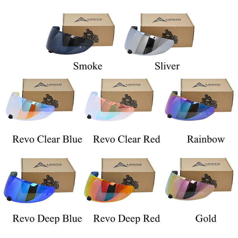 Logto Replacement Motorcycle Helmet Shield for I10 I70 HJ-31 Helmet Visor Shield Anti-Scratch Wearproof Windproof Universal Helmet Accessories (Rainbow) - Image 5